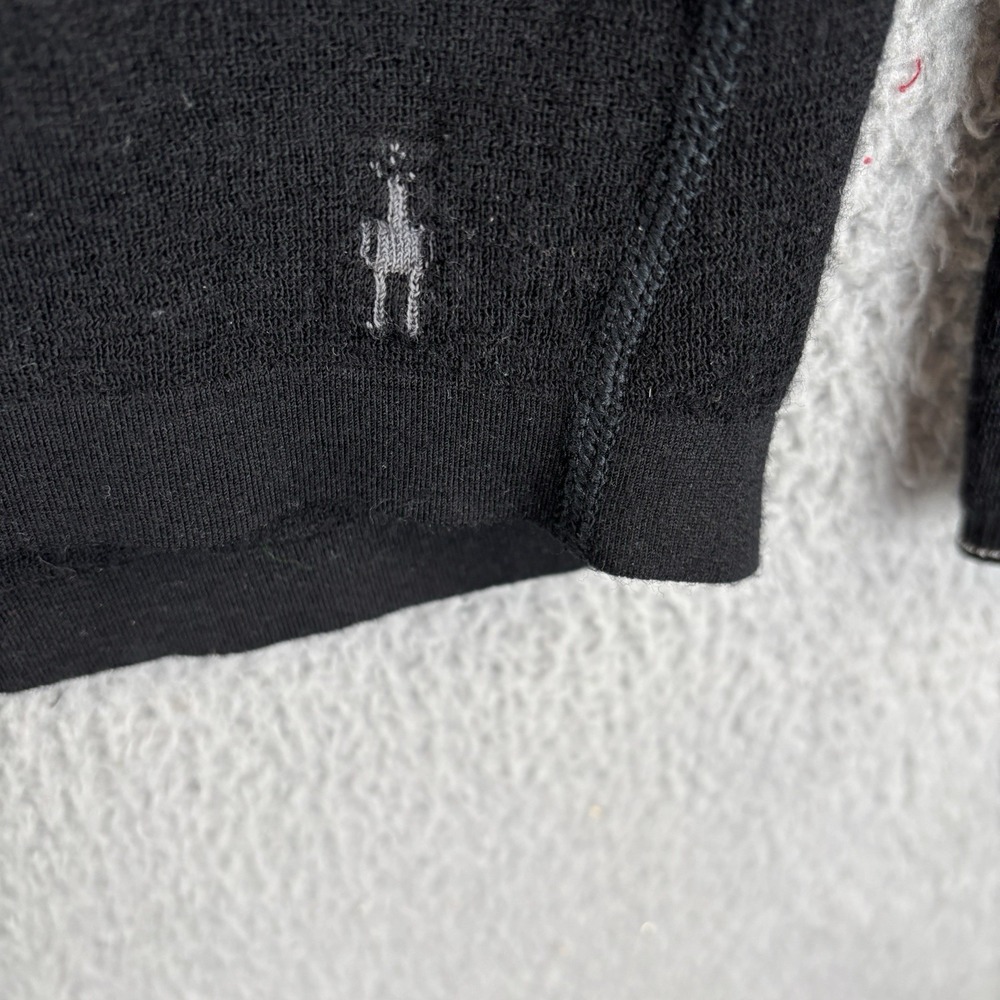 Smartwool Intraknit 250 Shirt Mens Medium Black Merino Wool Pullover 1/4 Zip - Picture 2 of 8